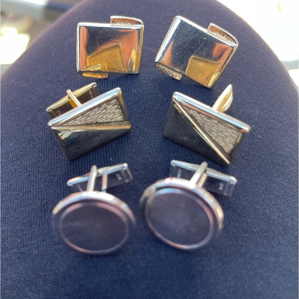 3 pairs Vintage cuff link pairs
